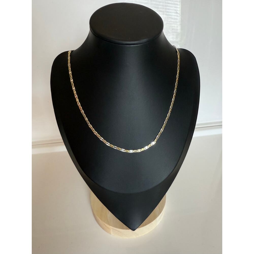 Duo-Color Mariner Link Necklace – 14K Gold & Silver-Plated – New – 19″ – 4.63 g